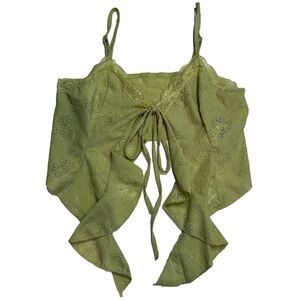 Cider Sage Green Handkerchief Hem Ruffle Cami